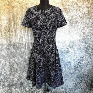 DKNY Black & Whie Scribble Print Dress - 6